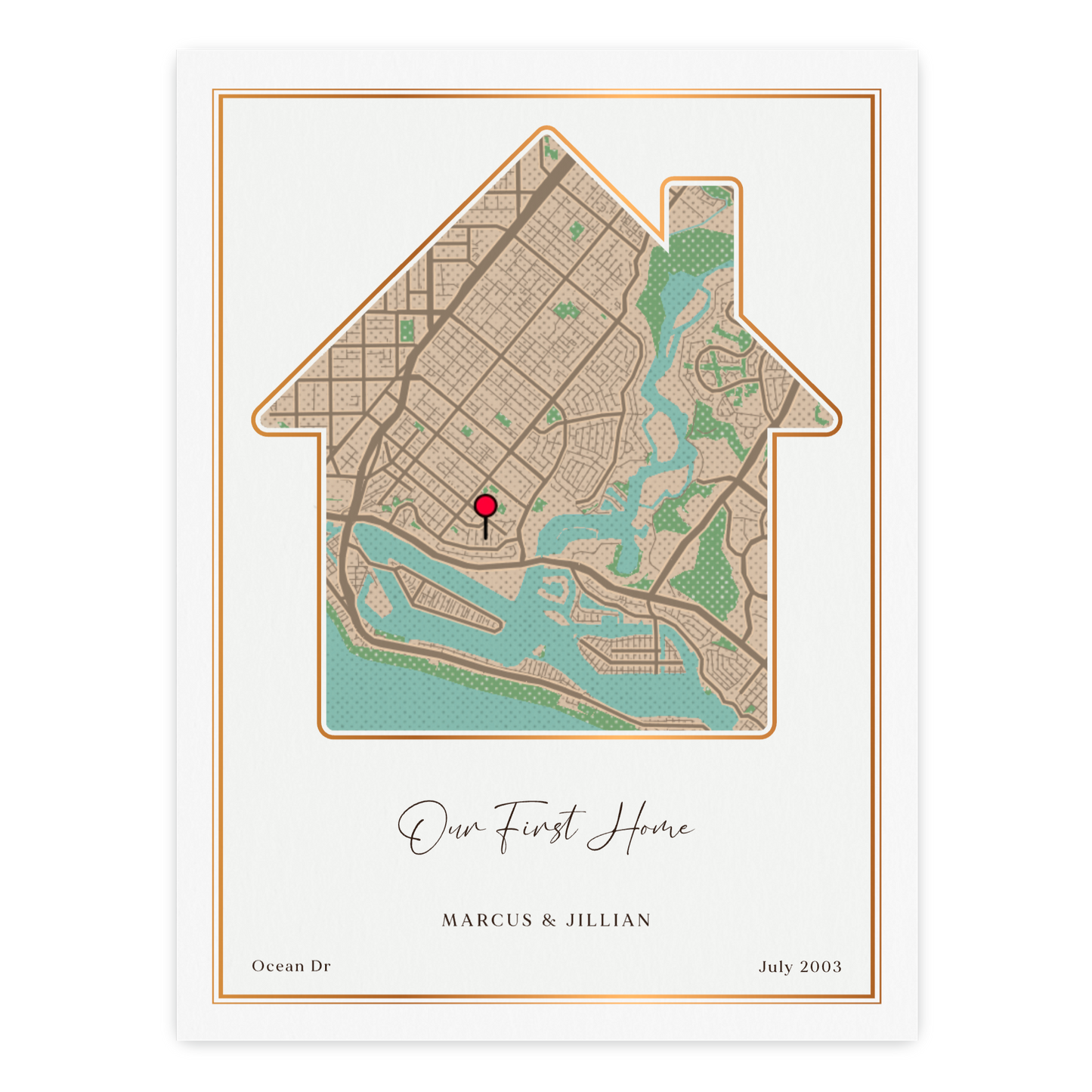 Customizable Sentimental Home Street Map Print