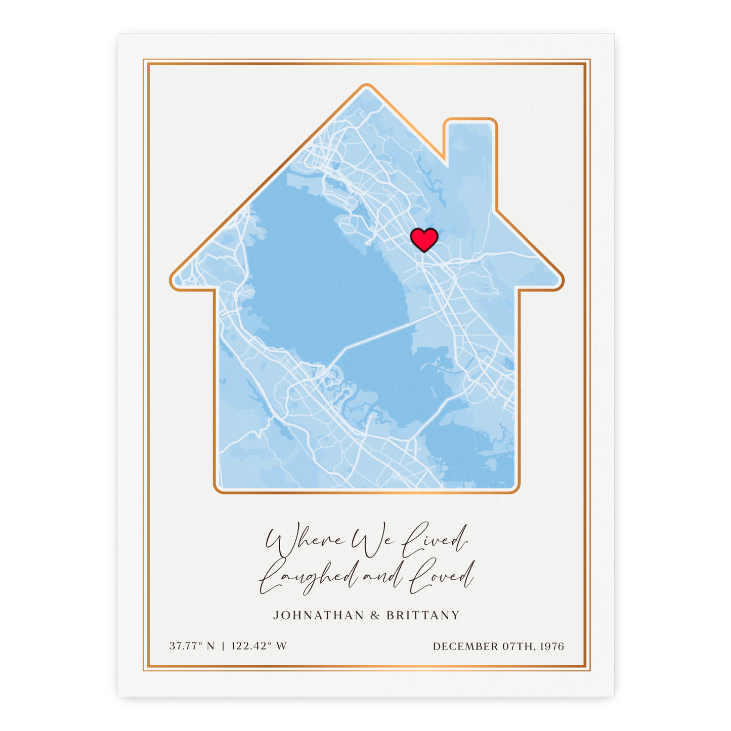 Customizable Sentimental Home Street Map Print