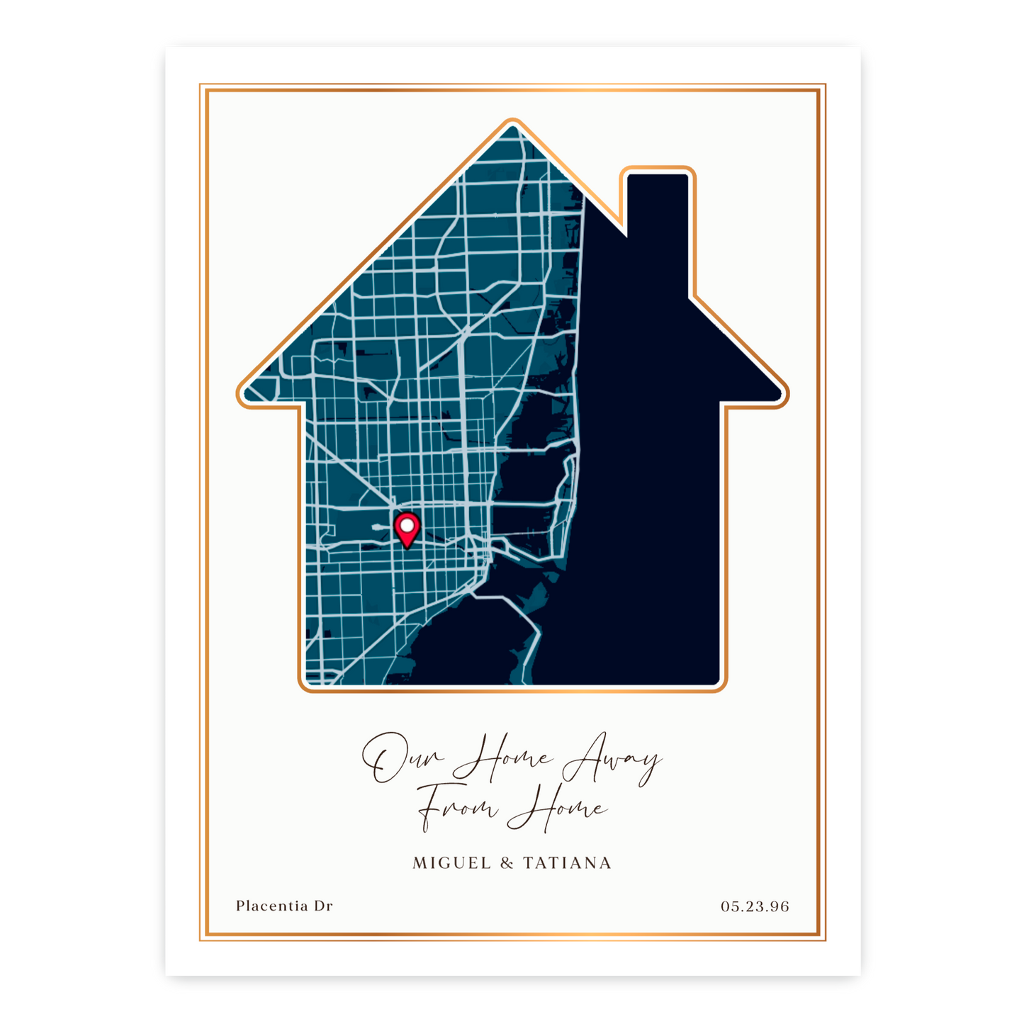 Customizable Sentimental Home Street Map Print