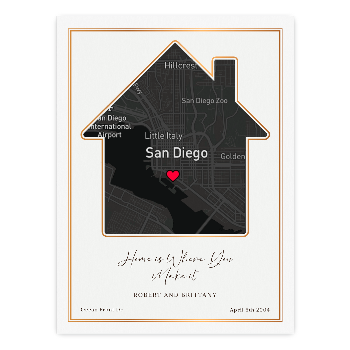 Customizable Sentimental Home Street Map Print