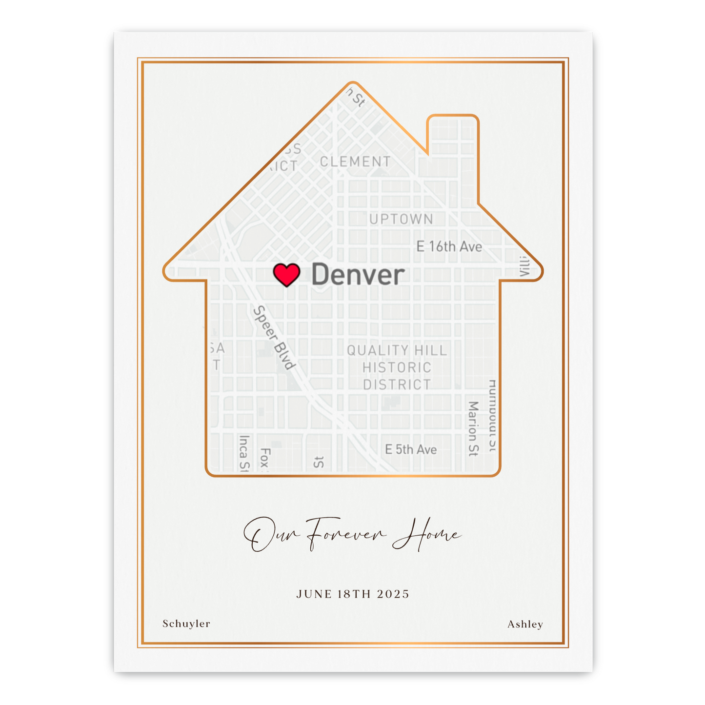 Customizable Sentimental Home Street Map Print