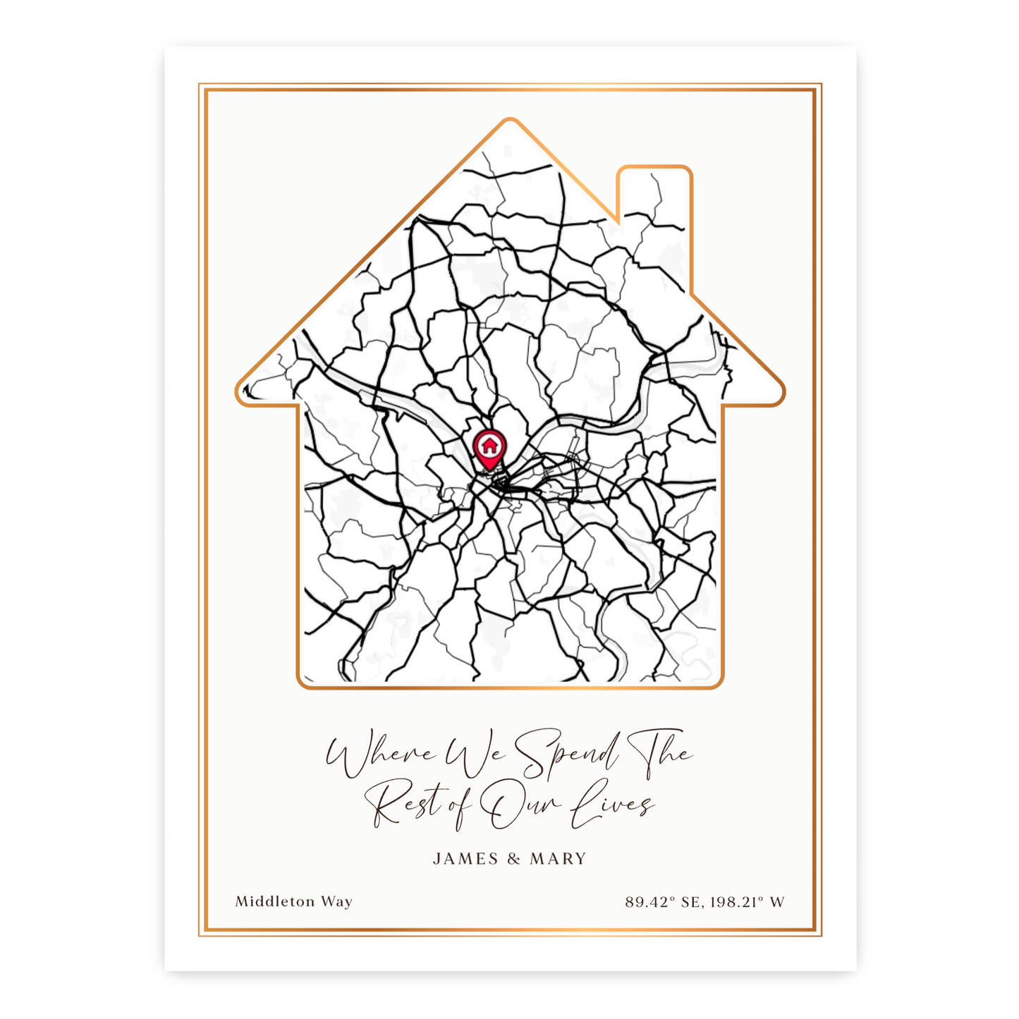 Customizable Sentimental Home Street Map Print