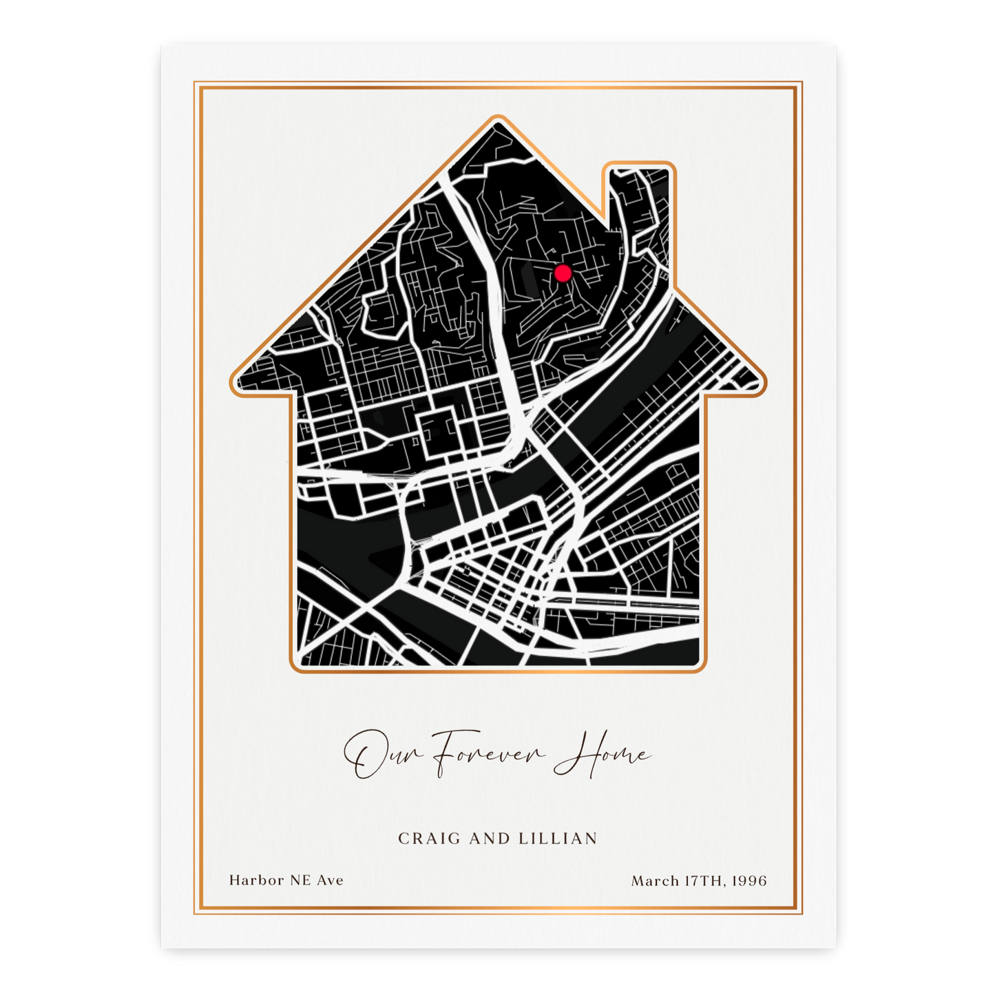 Customizable Sentimental Home Street Map Print