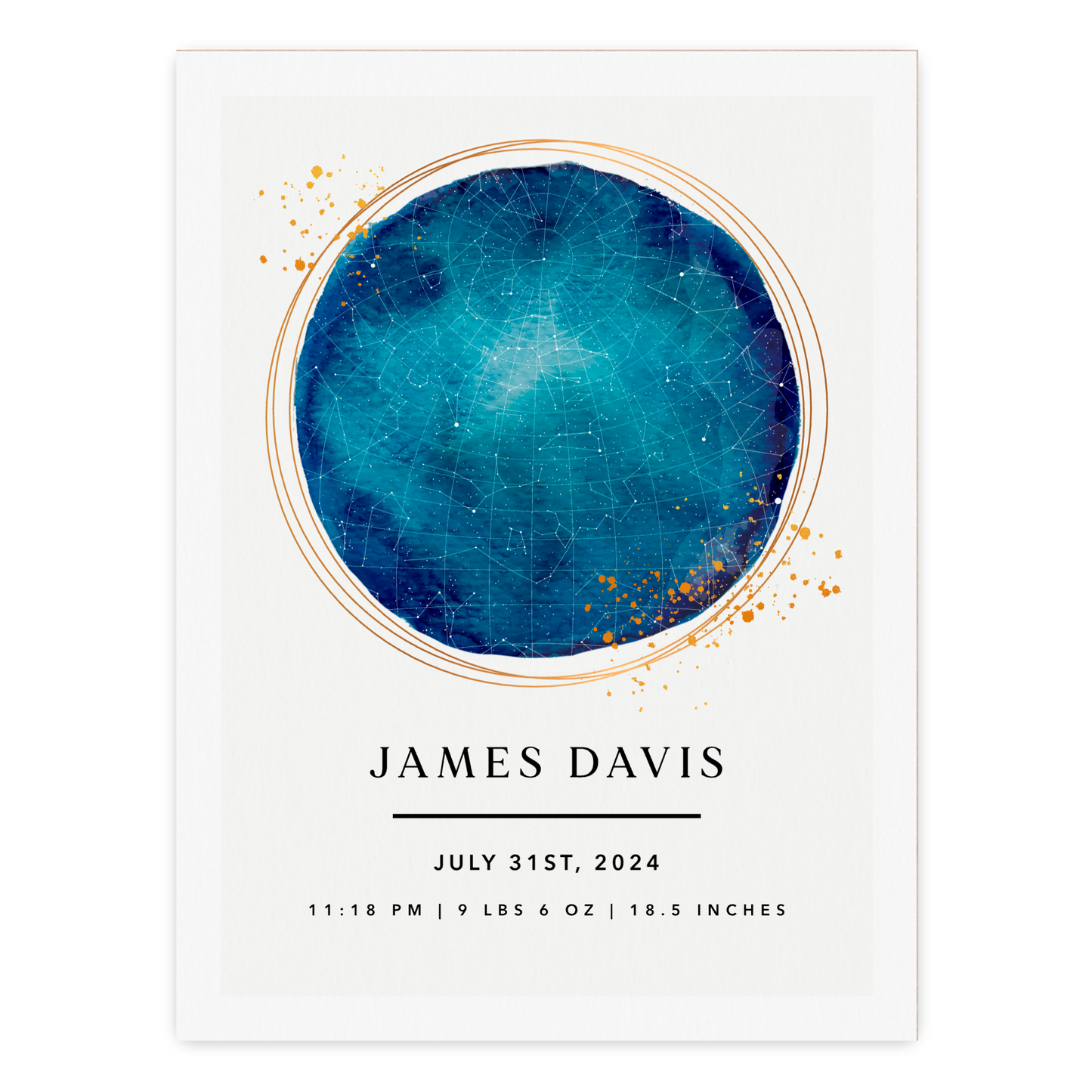 Customizable Nursery Star Map Print