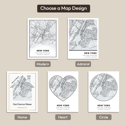 Digital Map Print – Modern Street Map (Instant Download) - SentiMap 