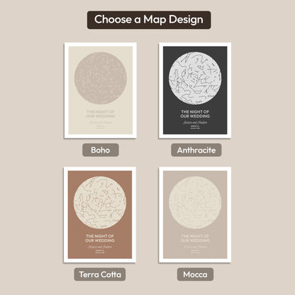 Digital Map Print – Two-Tone Star Map (Instant Download)