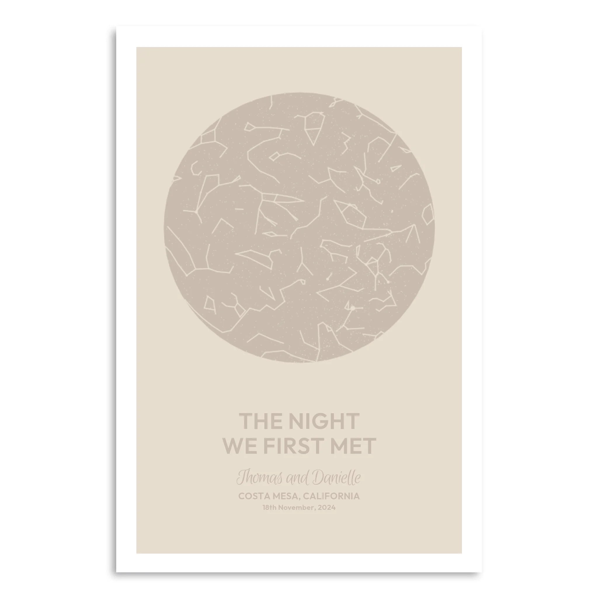 Custom Map Print – Two-Tone Star Map | Personalized Moment Art - SentiMap 