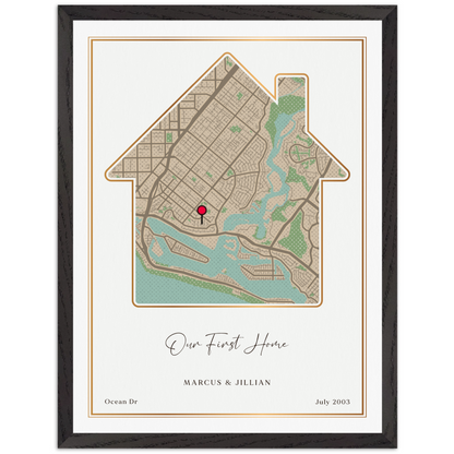 Framed Customizable Sentimental Home Street Map
