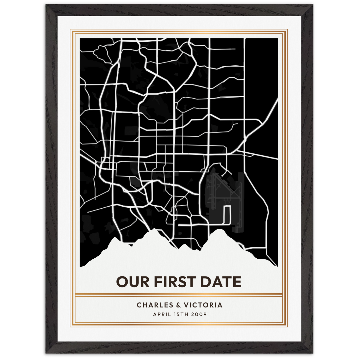 Framed Customizable Sentimental Moment Street Map