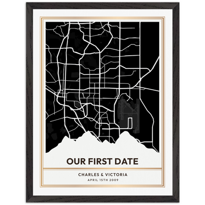 Framed Customizable Sentimental Moment Street Map