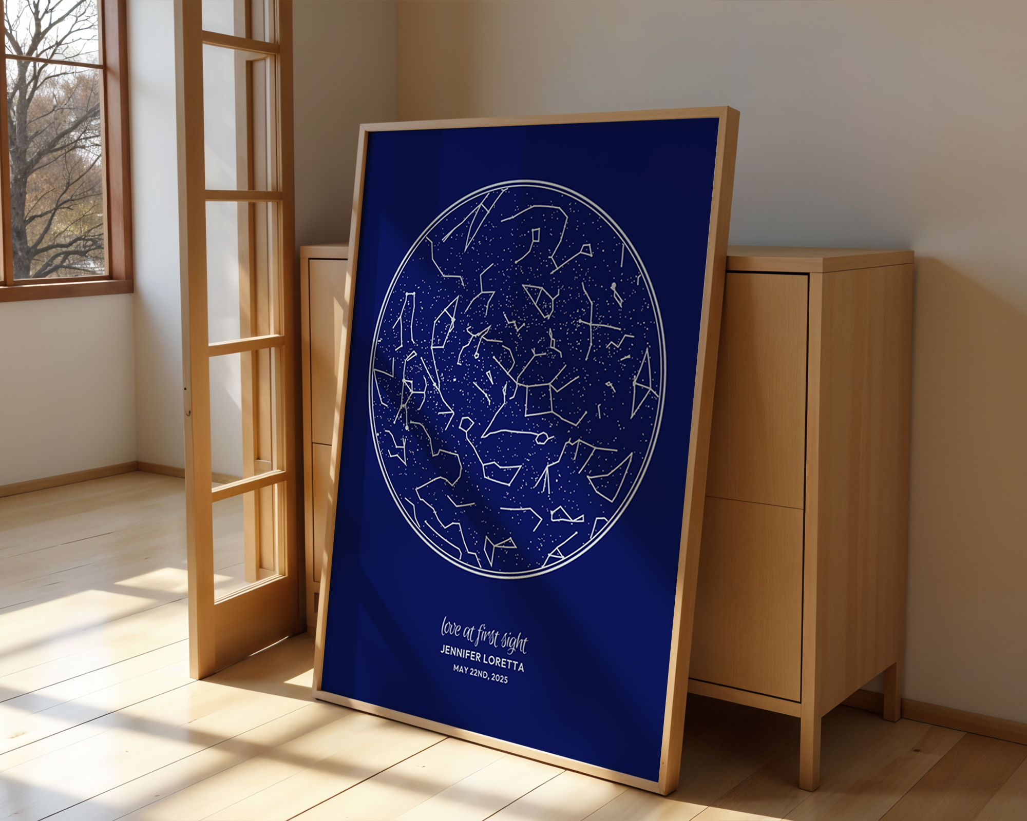 Custom Metallic Foil Map Print – Star Map | Personalized Memory Art