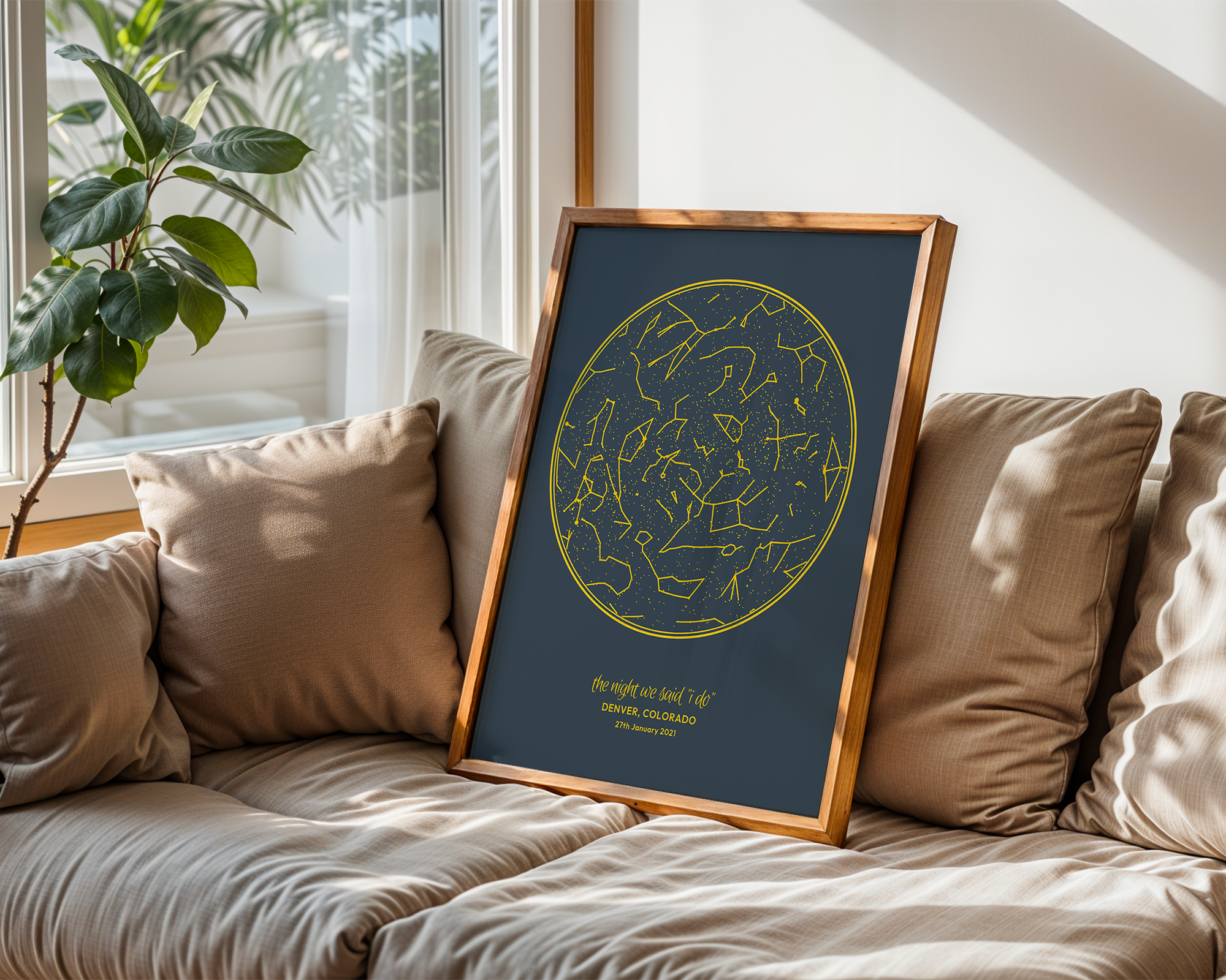 Custom Metallic Foil Map Print – Star Map | Personalized Memory Art
