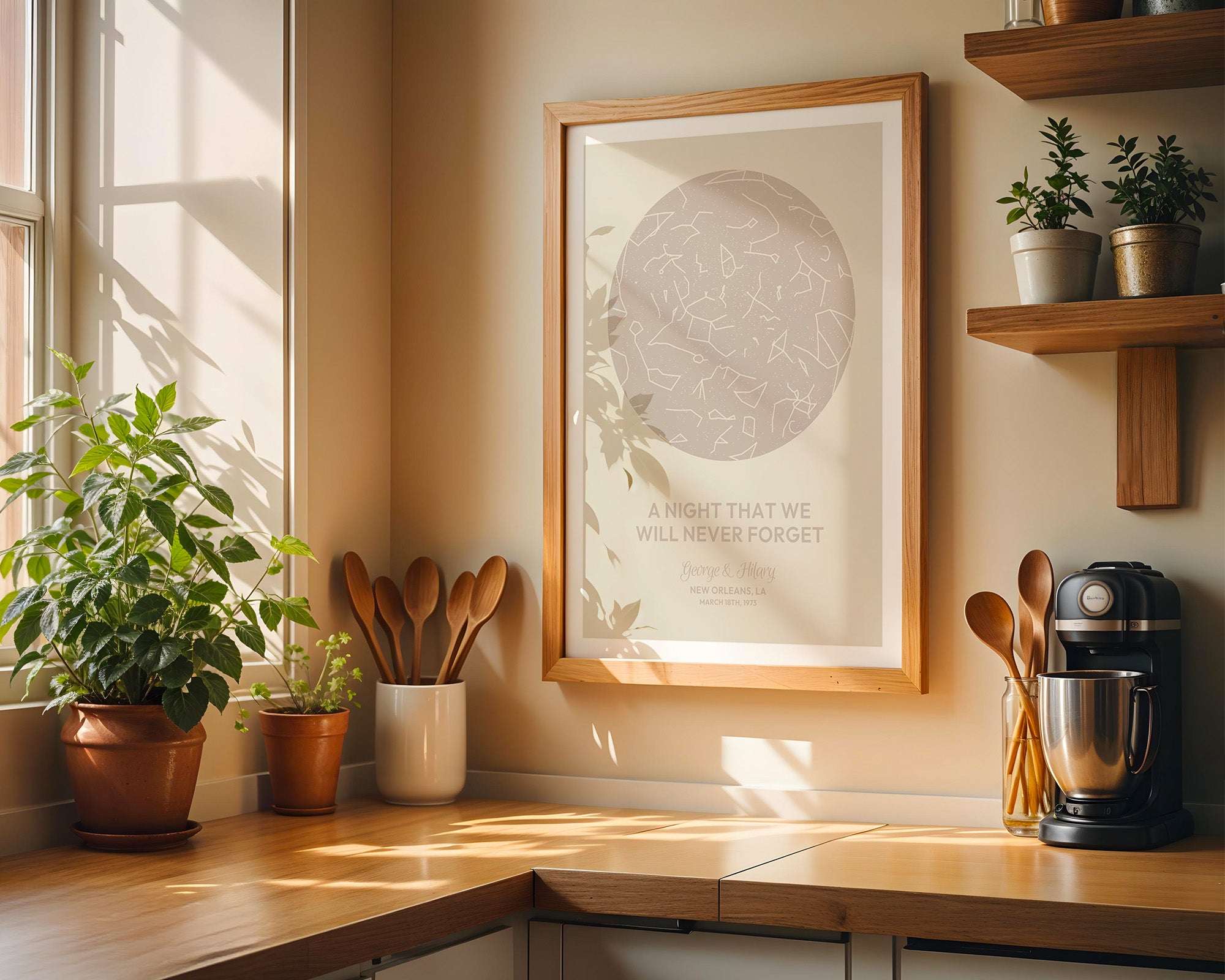 Custom Map Print – Two-Tone Star Map | Personalized Moment Art