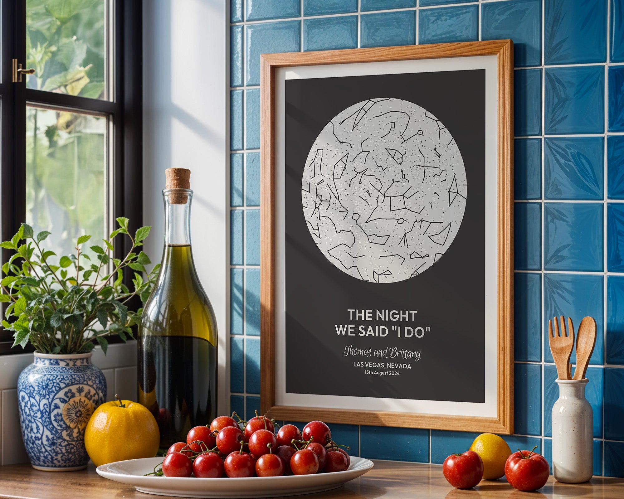 Woman holding a framed SentiMap Street Map