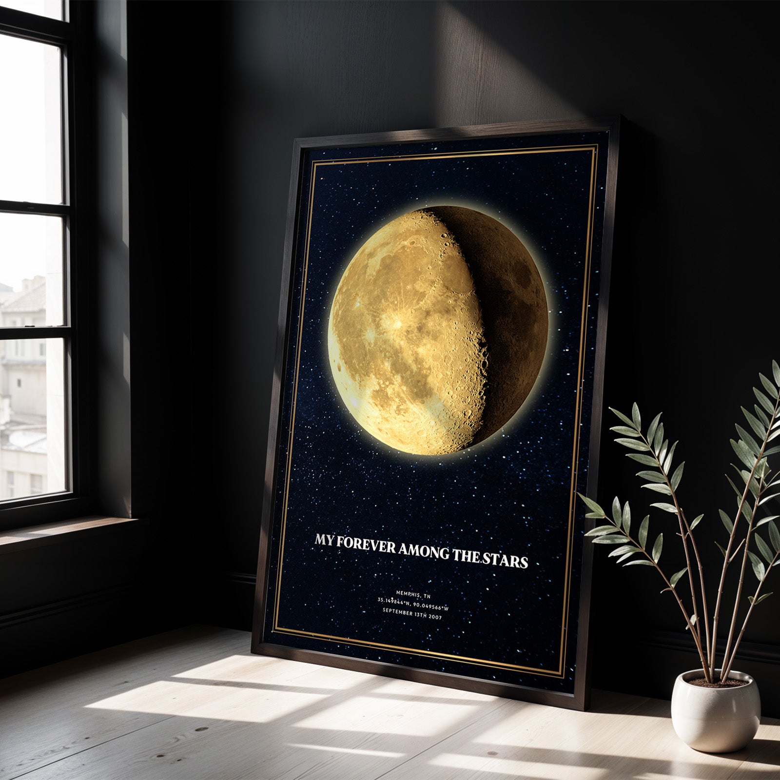 Custom Map Print – Moon Phase Map | Personalized Keepsake Art