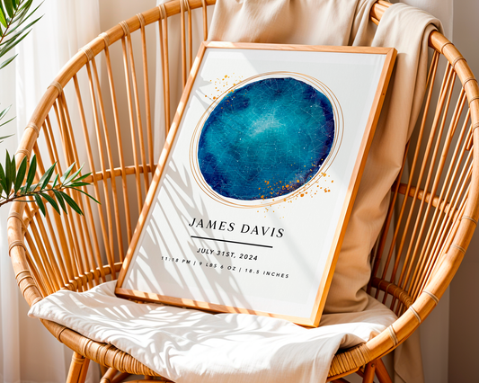 Framed Customizable Nursery Star Map