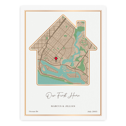 Customizable Sentimental Home Street Map Print