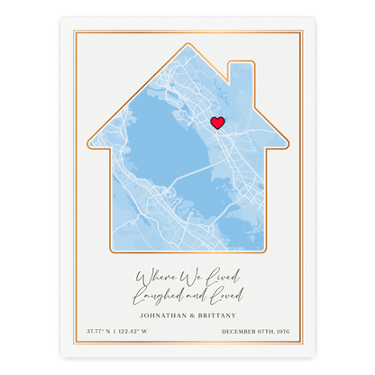 Customizable Sentimental Home Street Map Print