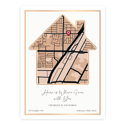 Customizable Sentimental Home Street Map Print