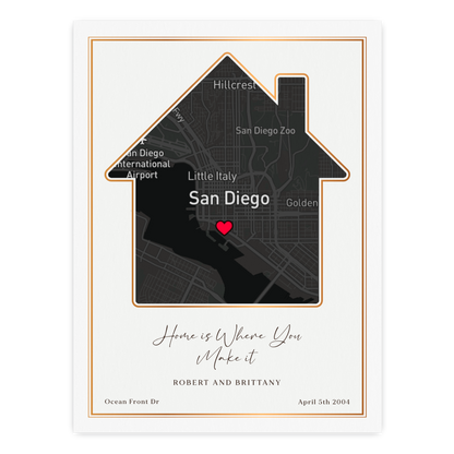 Customizable Sentimental Home Street Map Print