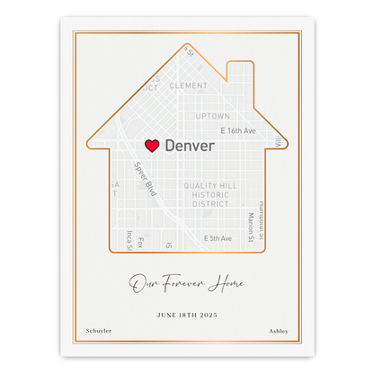 Customizable Sentimental Home Street Map Print