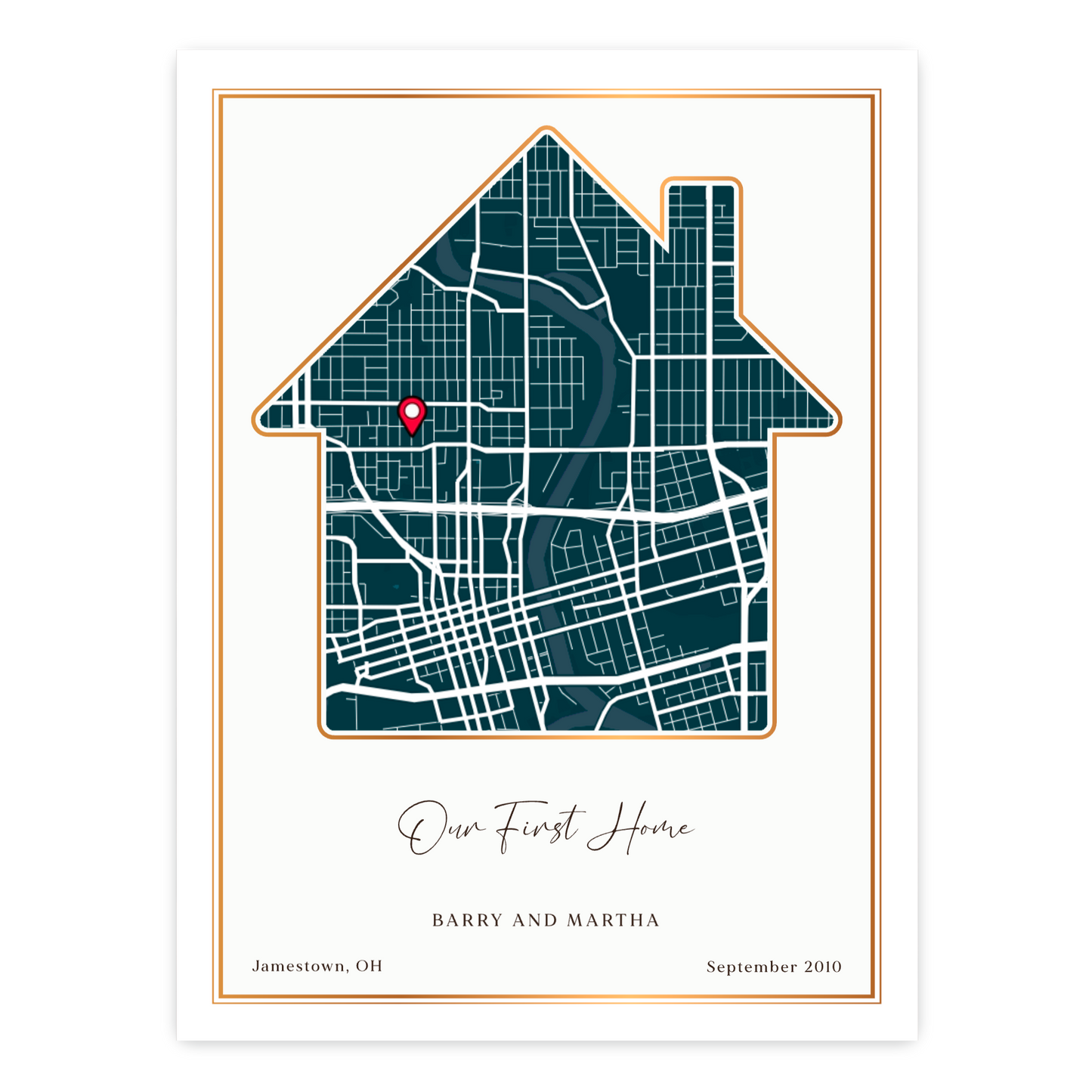 Customizable Sentimental Home Street Map Print