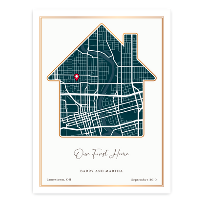 Customizable Sentimental Home Street Map Print