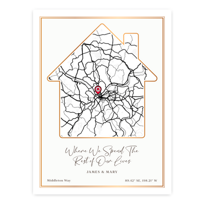 Customizable Sentimental Home Street Map Print