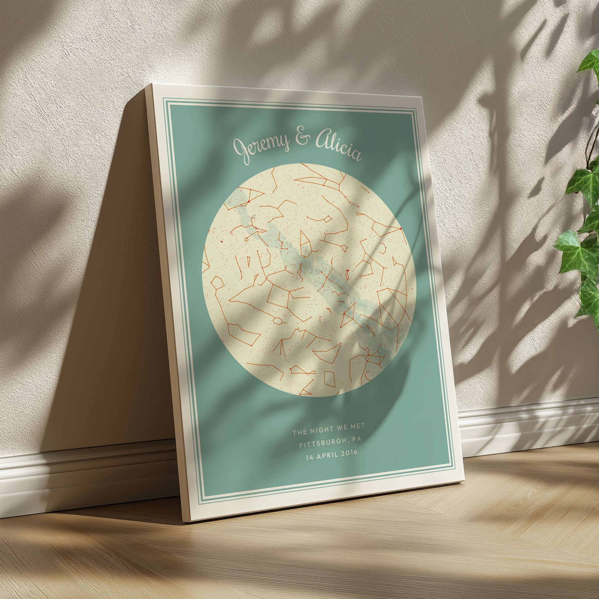 Digital Map Print – Modern Star Map (Instant Download) - SentiMap 