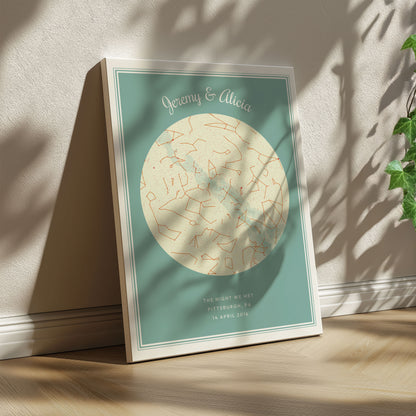 Digital Map Print – Modern Star Map (Instant Download) - SentiMap 