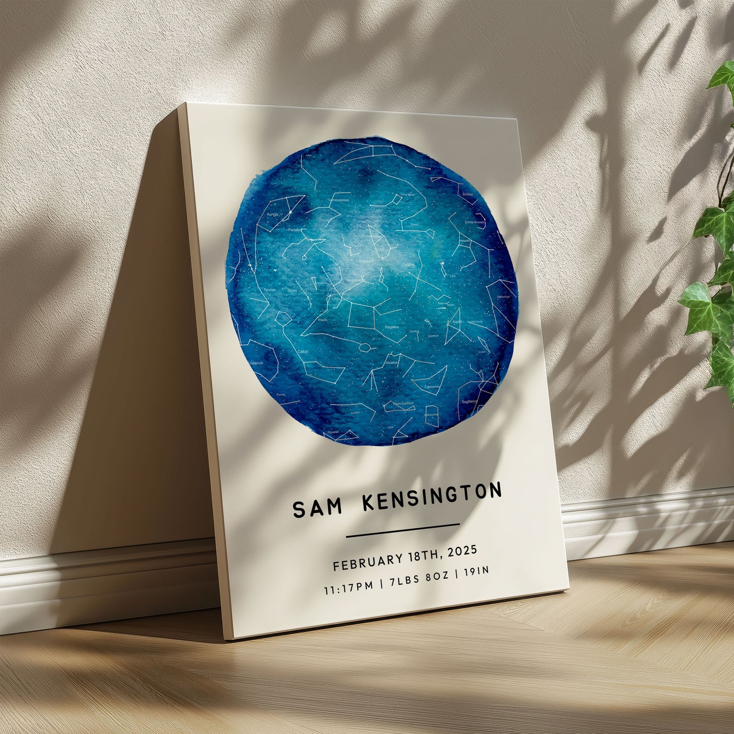 Digital Map Print – Nursery Star Map (Instant Download) - SentiMap 