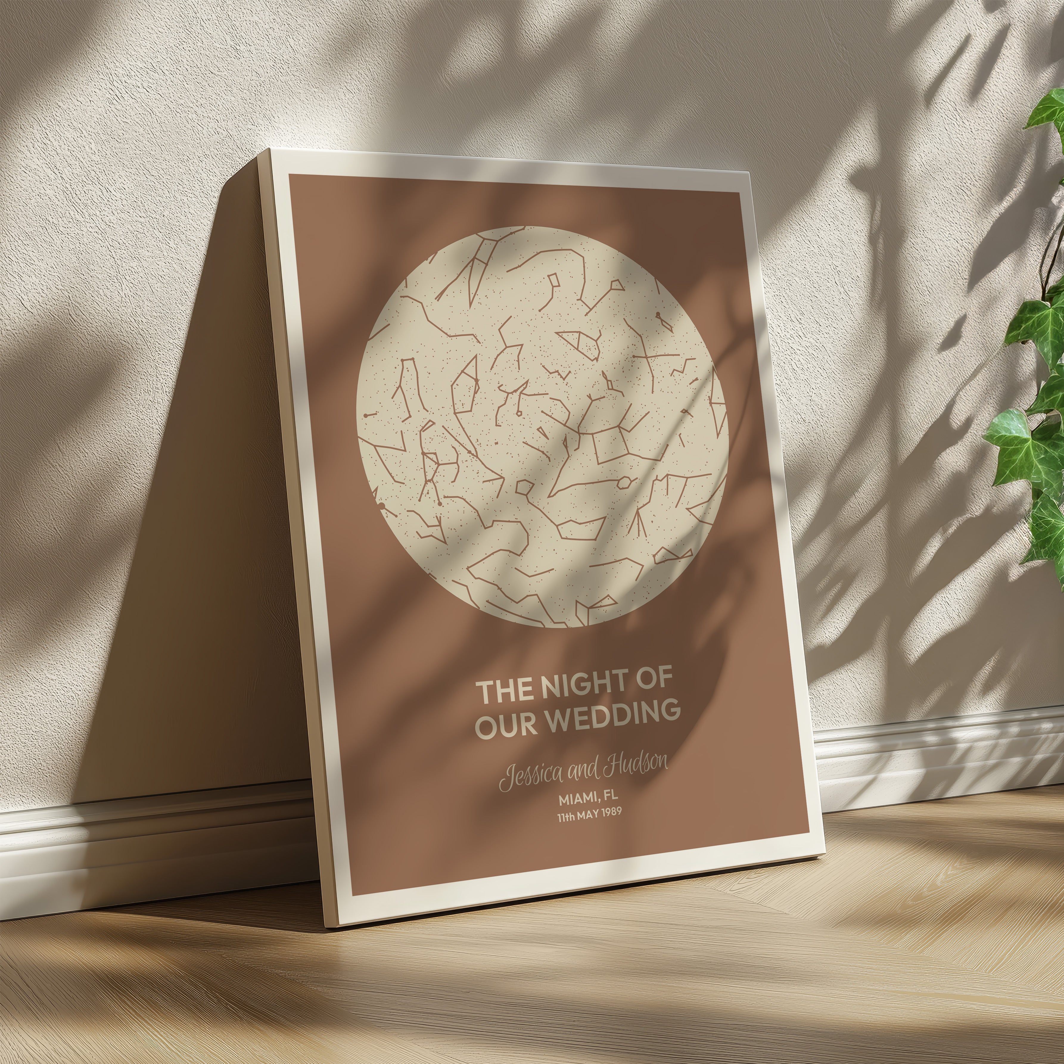 Digital Map Print – Two-Tone Star Map (Instant Download)