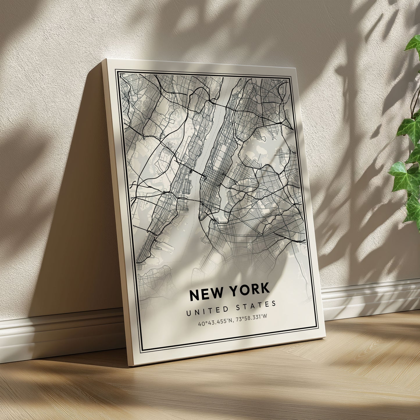 Digital Map Print – Modern Street Map (Instant Download) - SentiMap 
