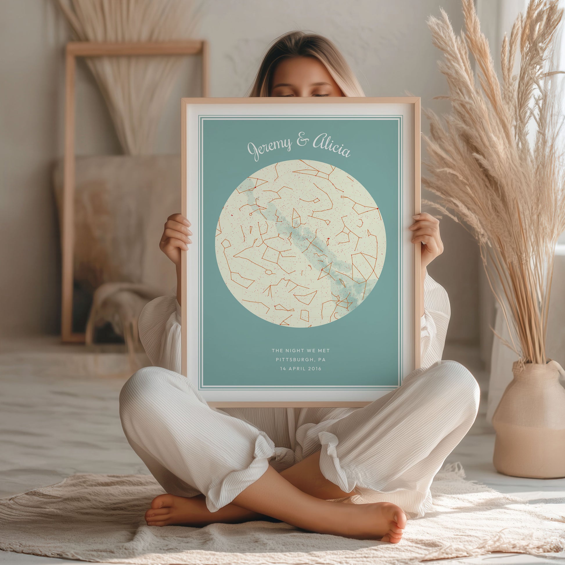 Digital Map Print – Modern Star Map (Instant Download) - SentiMap 