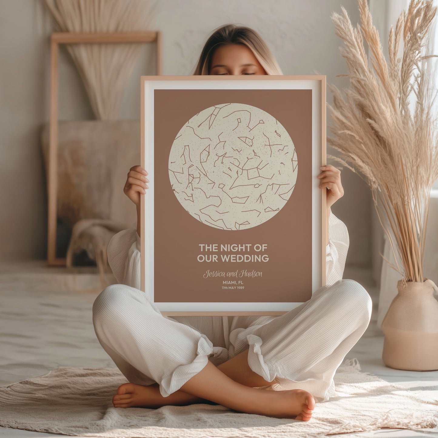 Digital Map Print – Two-Tone Star Map (Instant Download)