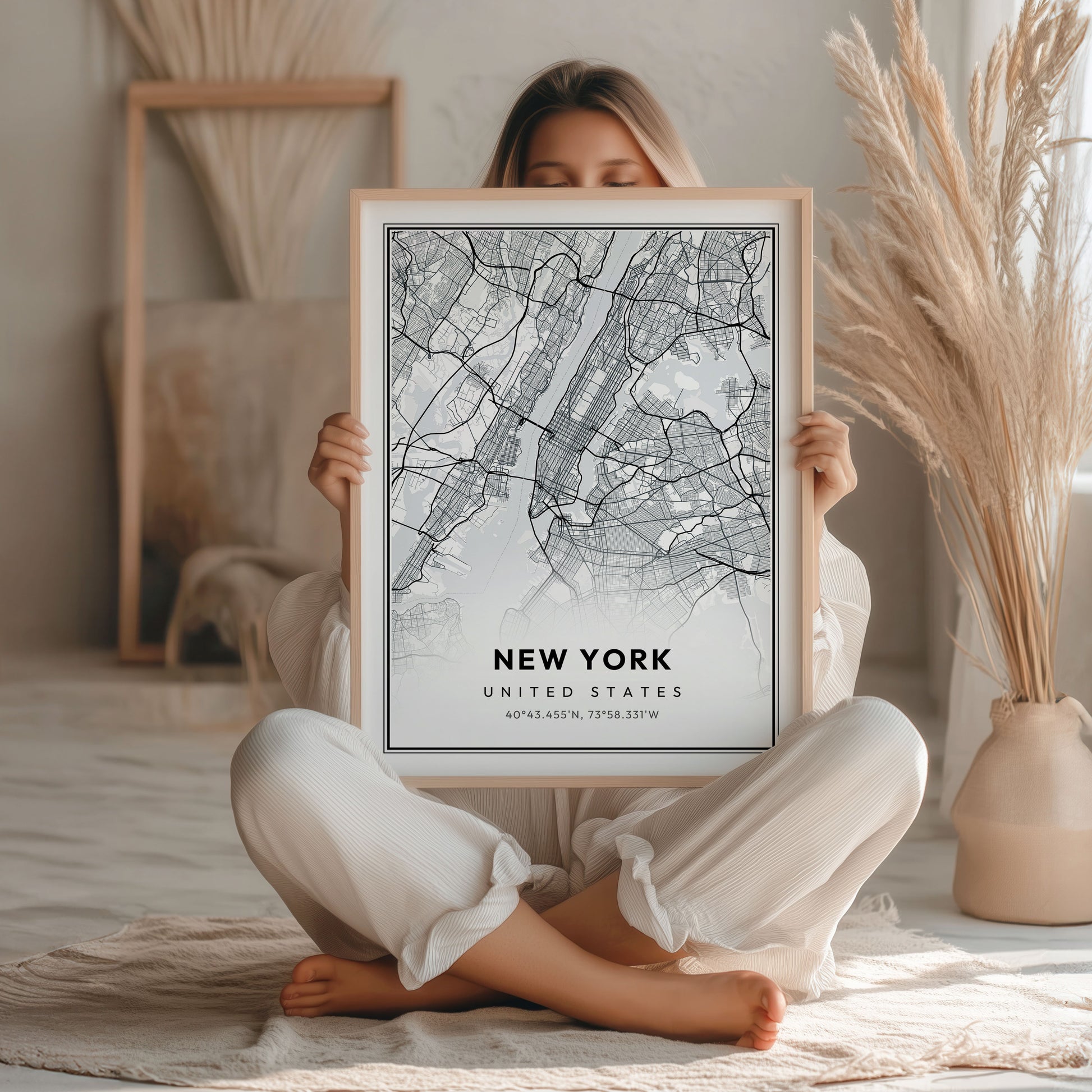 Digital Map Print – Modern Street Map (Instant Download) - SentiMap 