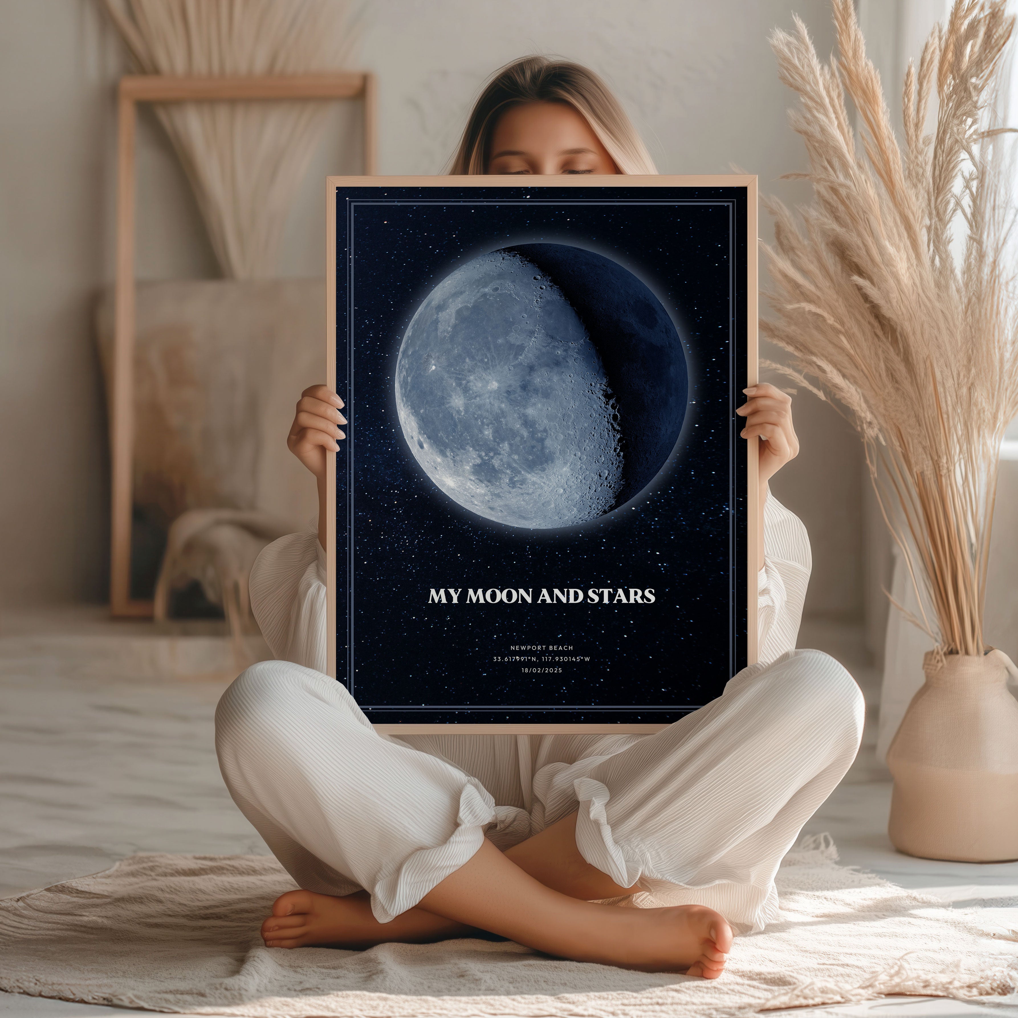Digital Map Print – Moon Phase Map (Instant Download) - SentiMap 