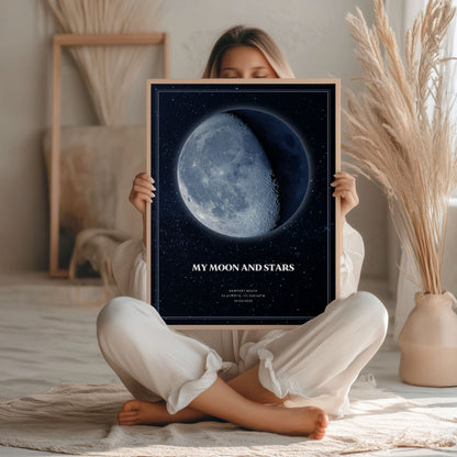 Digital Map Print – Moon Phase Map (Instant Download) - SentiMap 