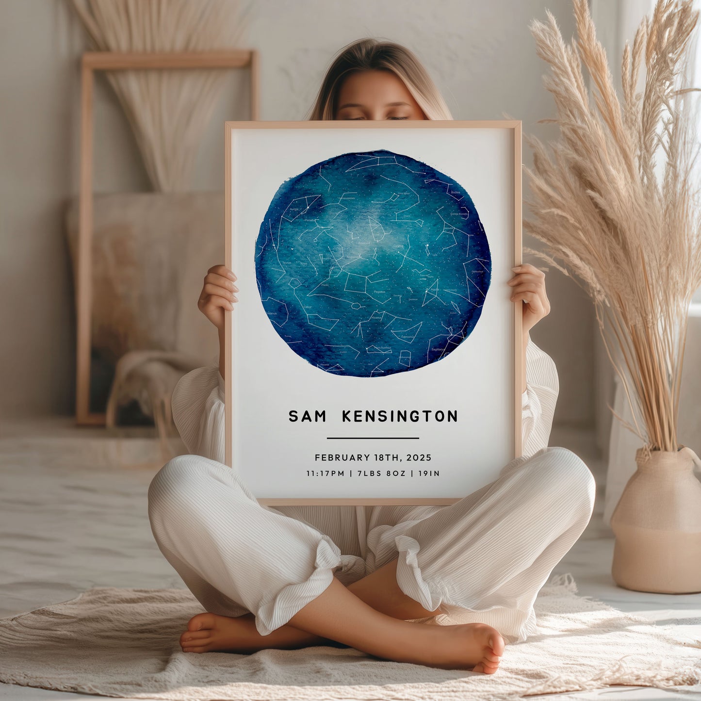 Digital Map Print – Nursery Star Map (Instant Download) - SentiMap 