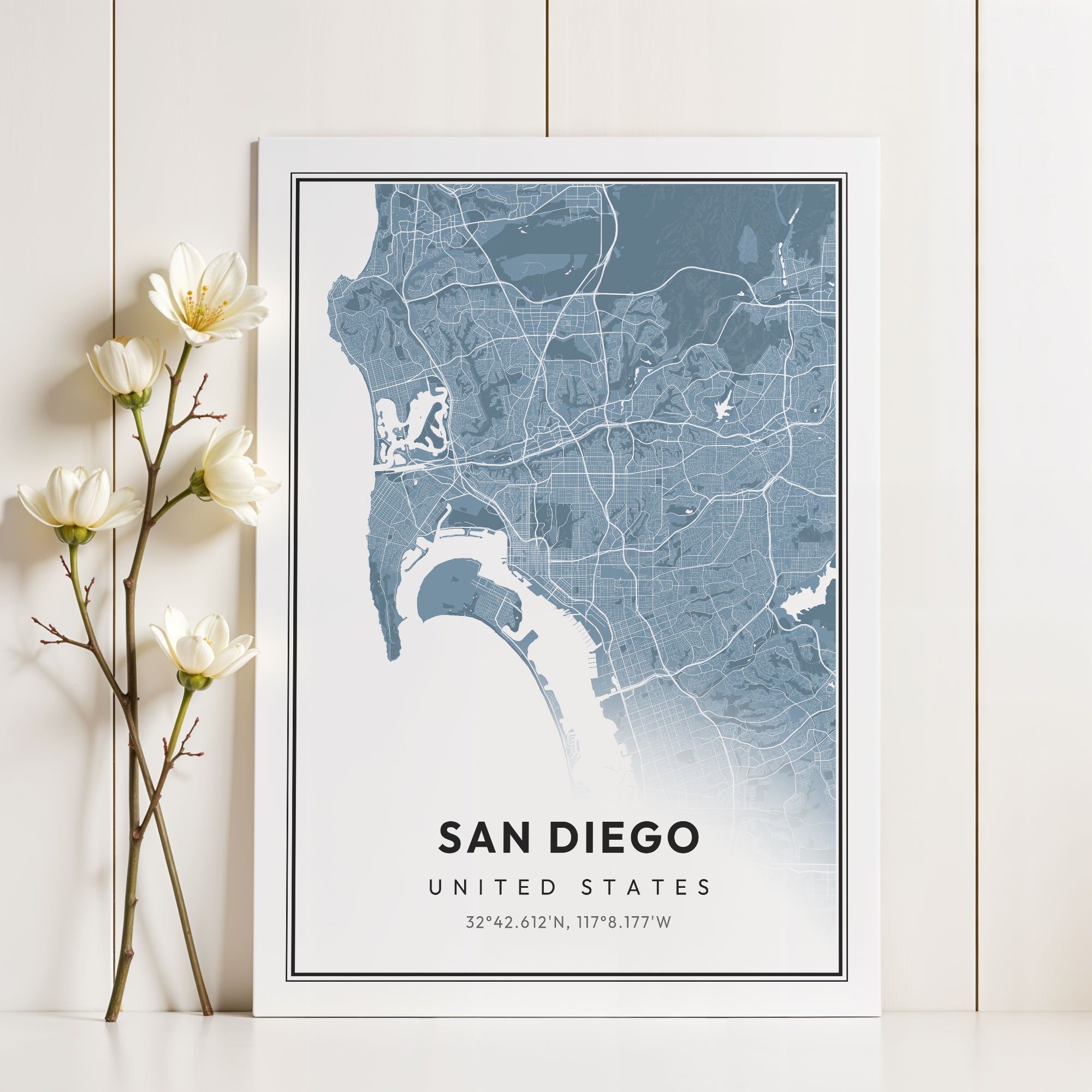 Custom Map Print – Modern Street Map | Personalized Location Art