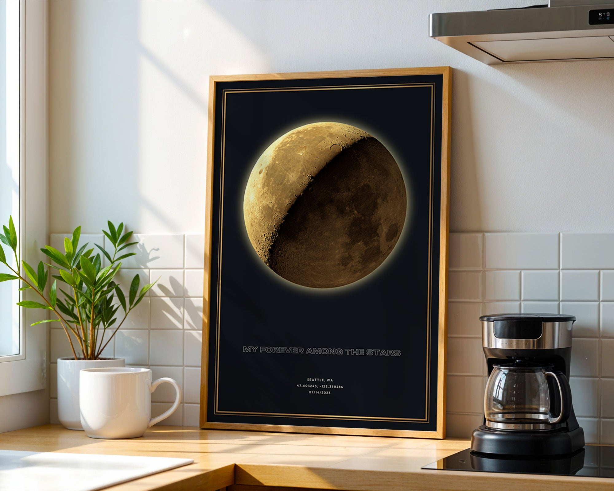 Custom Map Print – Moon Phase Map | Personalized Keepsake Art