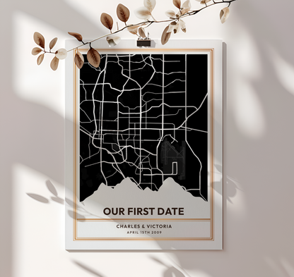 Framed Customizable Sentimental Moment Street Map