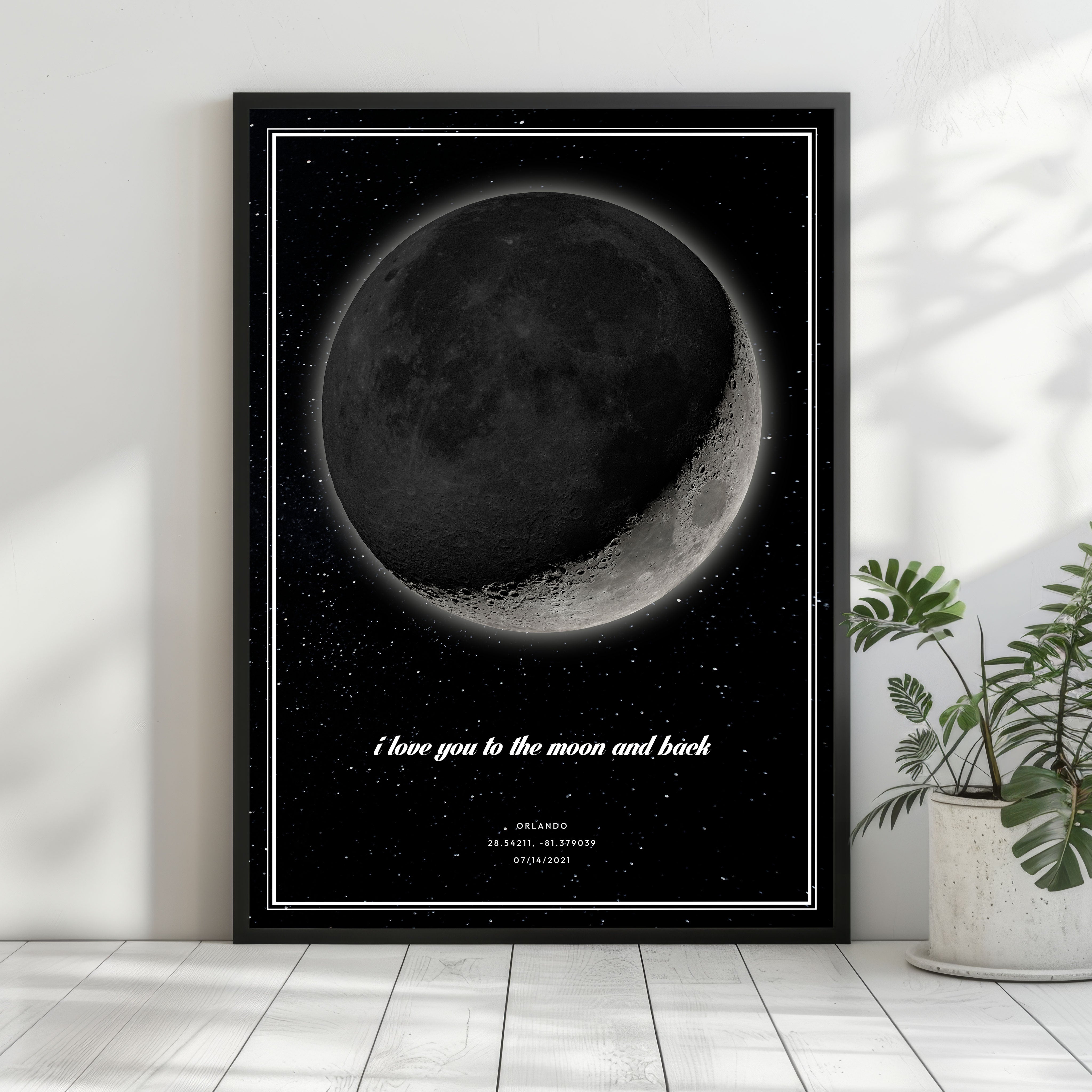 Digital Map Print – Moon Phase Map (Instant Download) - SentiMap 