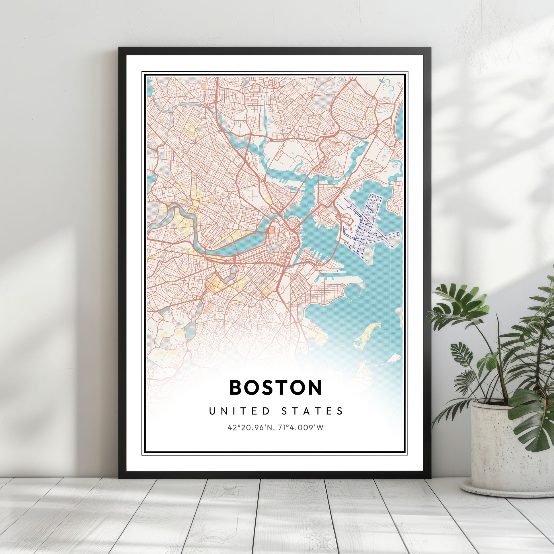 Digital Map Print – Modern Street Map (Instant Download) - SentiMap 
