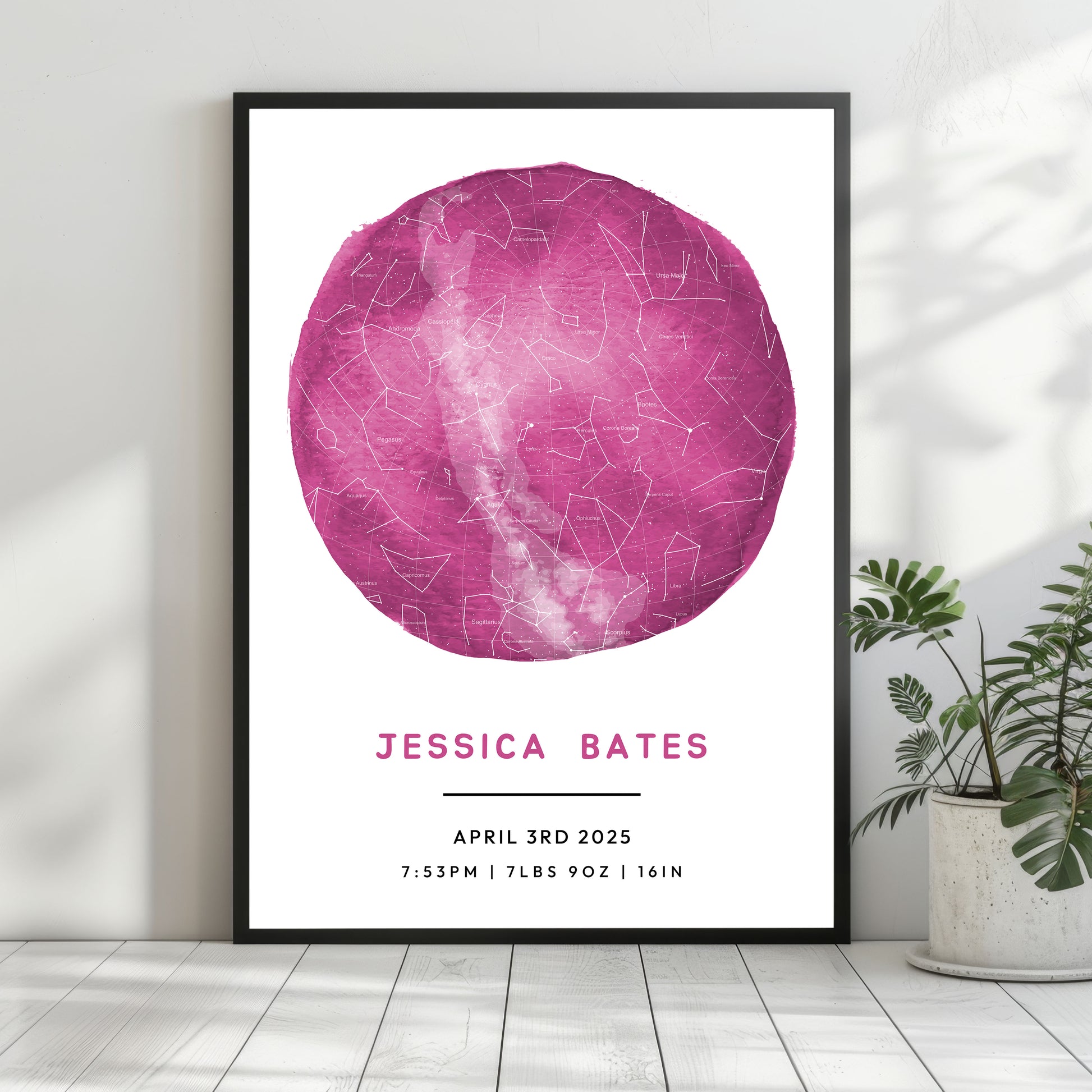 Digital Map Print – Nursery Star Map (Instant Download) - SentiMap 