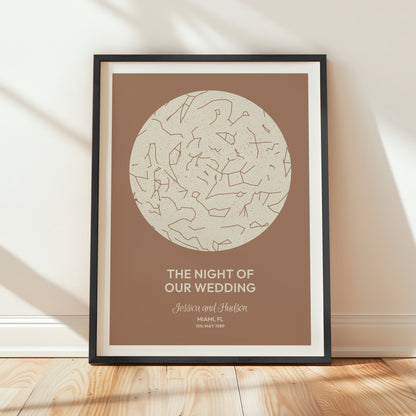 Digital Map Print – Two-Tone Star Map (Instant Download)