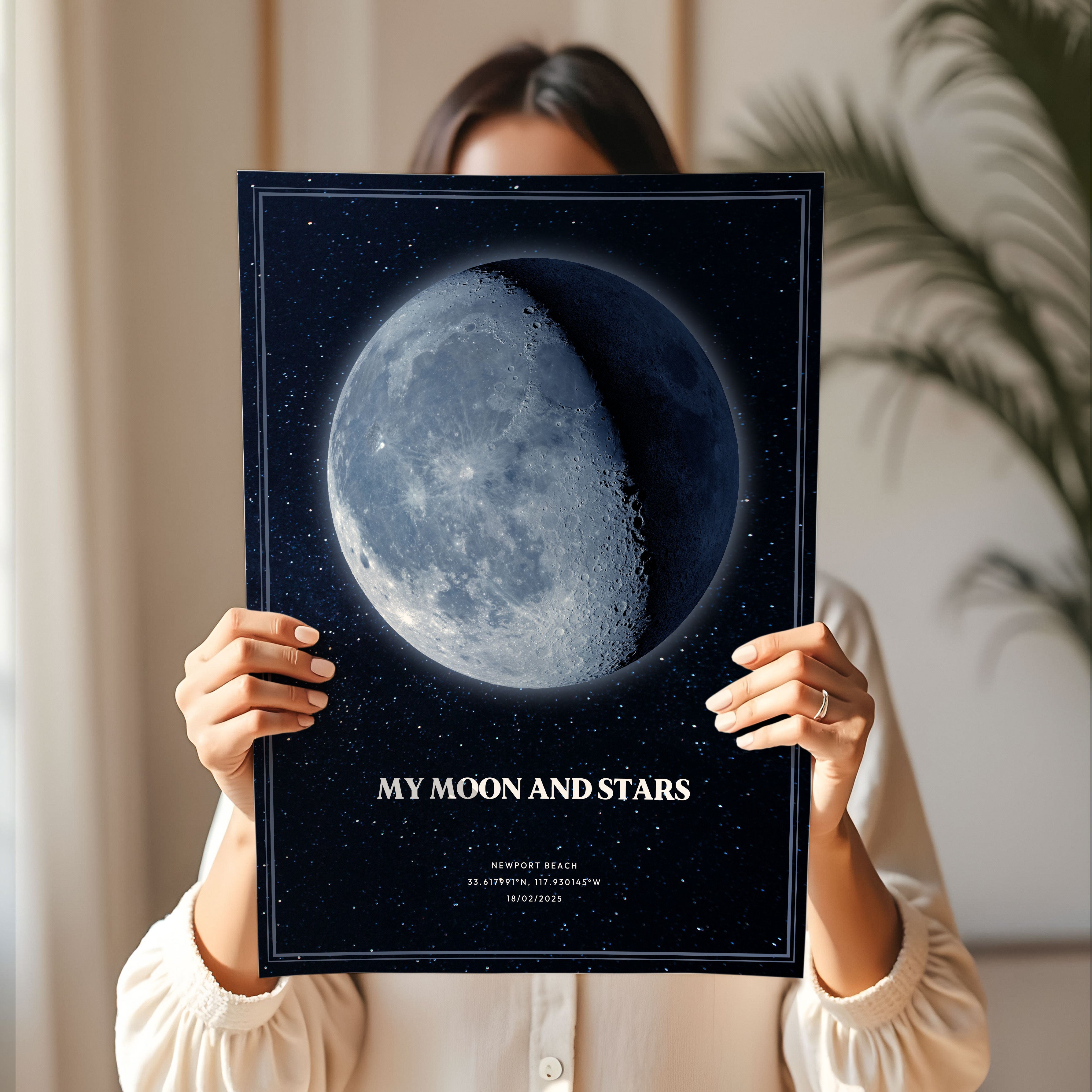 Digital Map Print – Moon Phase Map (Instant Download) - SentiMap 