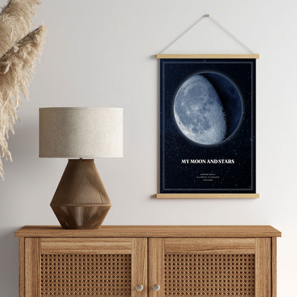Digital Map Print – Moon Phase Map (Instant Download) - SentiMap 