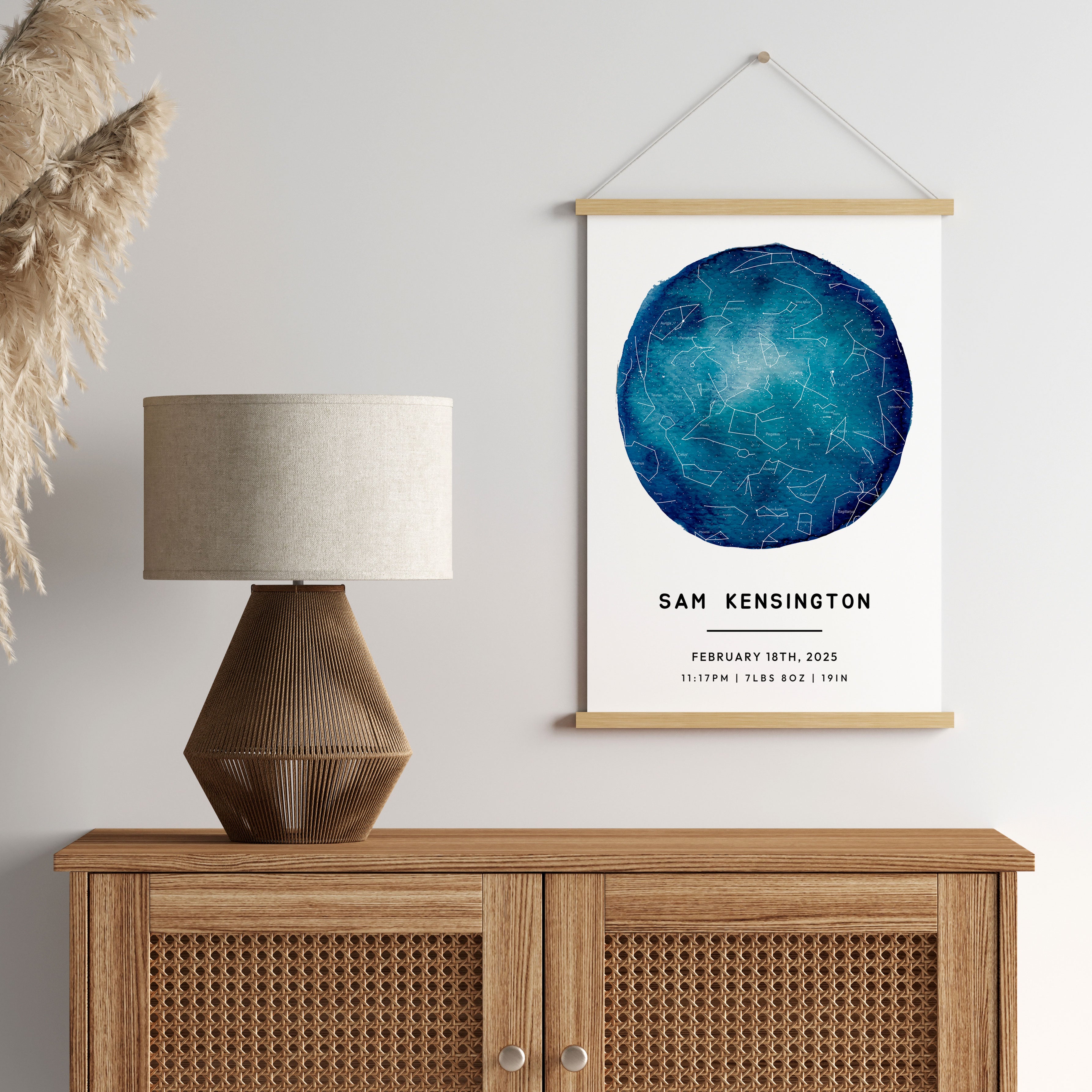 Digital Map Print – Nursery Star Map (Instant Download) - SentiMap 